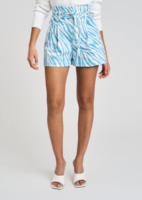 White Blue Anson Double Belt Shorts - Women's Shorts by Derek Lam 10 Crosby