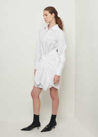 White Charlotte Tie Waist Shirt Dress | Women's Dress by Derek Lam 10 Crosby