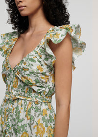 Yellow Multi Anastasia Ruffle Maxi Dress | Women's Dress by Derek Lam 10 Crosby